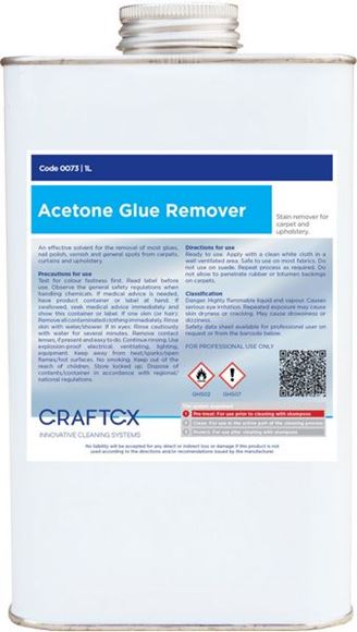 Picture of CRAFTEX ACETONE SOLVENT GLUE REMOVER |1ltr