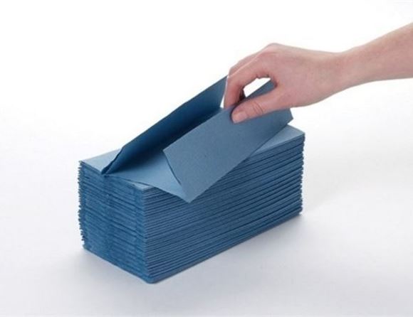 Picture of 1PLY C-FOLD BLUE BDGT HAND TOWELS |Ctn 2880