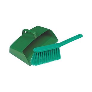 Picture of ENCLOSED DUSTPAN & BRUSH SET GREEN |Set
