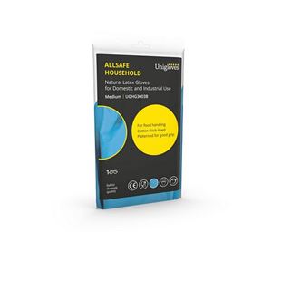 Picture of MEDIUM BDGT HOUSEHOLD RUBBER GLOVES BLUE |Pack 10