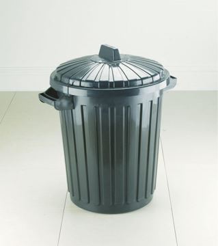 Picture of 80ltr BLACK PLASTIC DUSTBIN & LID |Each