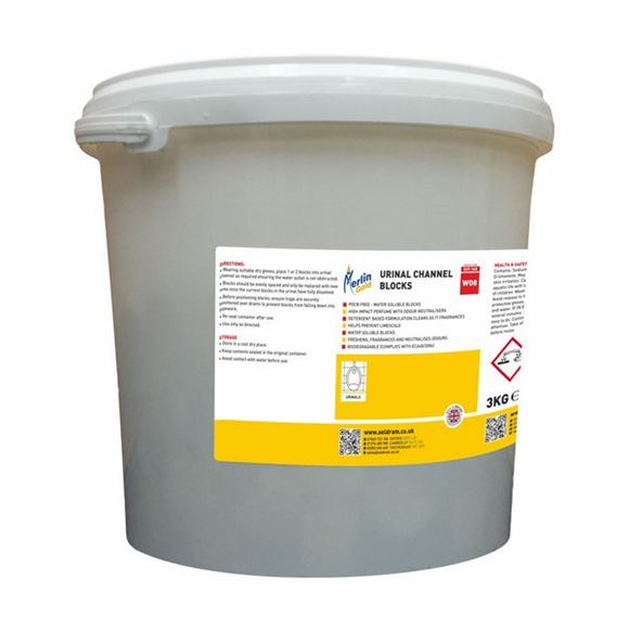 Picture of MERLIN W08 BUCKET OF PERFUMED URINAL BLOCKS |Tub 3kg