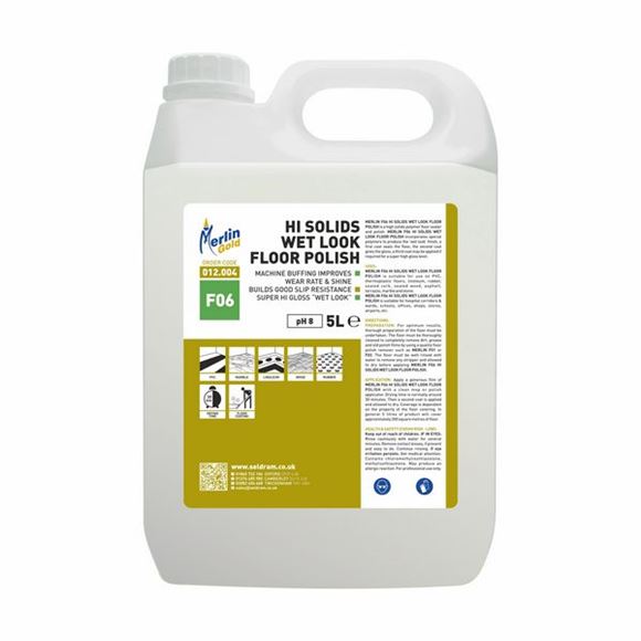 Picture of MERLIN F06 HI SOLIDS WETLOOK FLOOR POLISH |2x5ltr