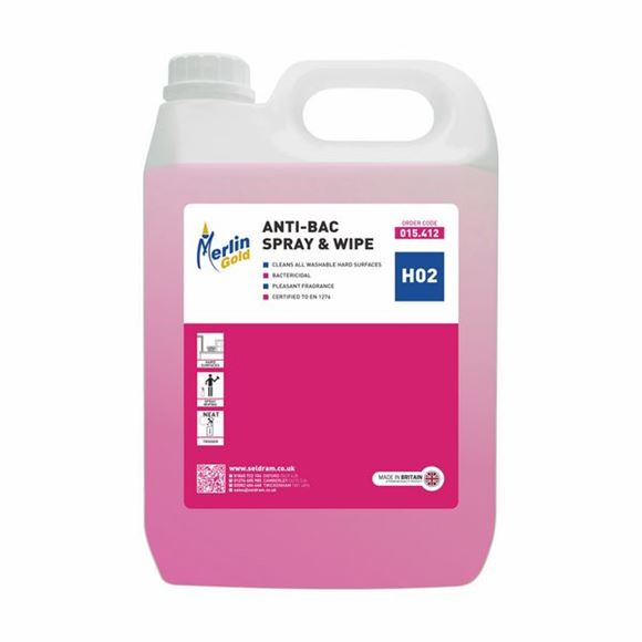 Picture of MERLIN H02 ANTIBAC SPRAY & WIPE RTU |2x5ltr
