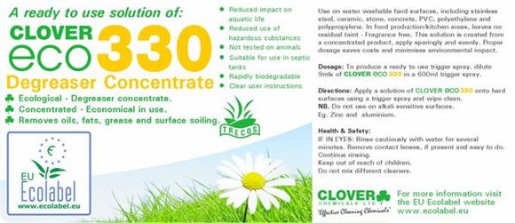 Picture of ECO 330 CONCENTRATE DEGREASER RTU LABEL |Each