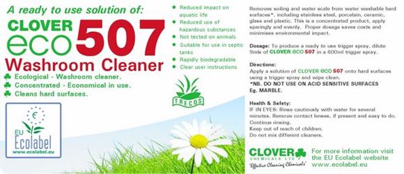 Picture of ECO 507 WASHROOM CLEANER RTU LABEL |Each