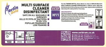 Picture of MERLIN H11 M-SURFACE CLEANER DISINFECTANT LAB |Ctn 10