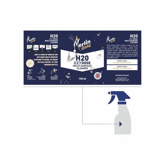 Picture of MERLIN EZY DOSE H20 MULTIPURPOSE CLEANER LBL |Ctn 10