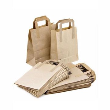 Picture of SMALL BROWN HANDLED CARRY BAG |Pack 250