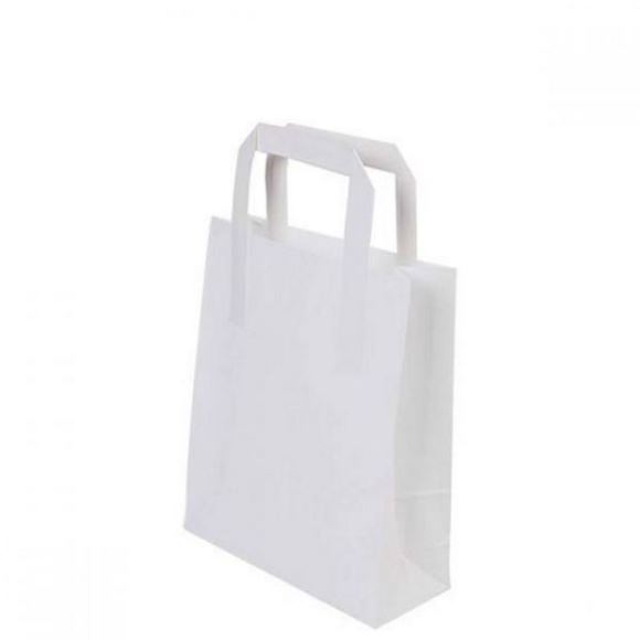 Picture of SMALL WHITE HANDLED CARRY BAG |Pack 250