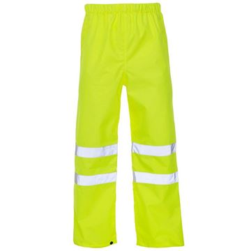 Picture of YELLOW HI-VIS RAIN PROOF TROUSERS LARGE |Each