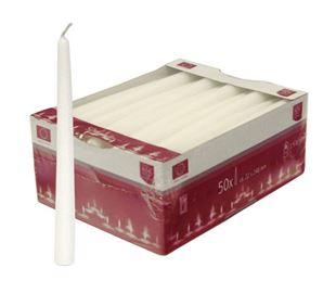 Picture of 10in  WHITE TAPERED CANDLES |Ctn 50
