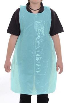 Picture of BLUE POLYTHENE APRONS ON A ROLL |Roll 200