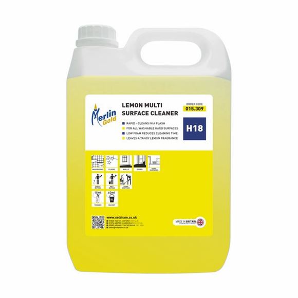 Picture of MERLIN H18 LEMON MULTI SURFACE CLEANER |2x5ltr
