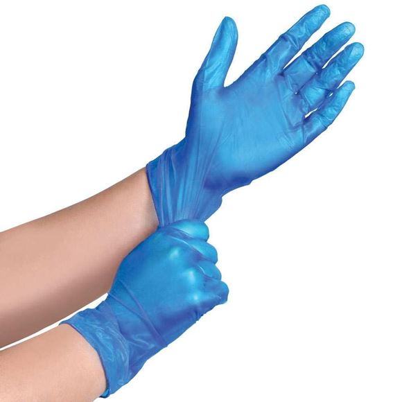 Picture of VINYL BLUE POWDER FREE GLOVES XL |Box 100