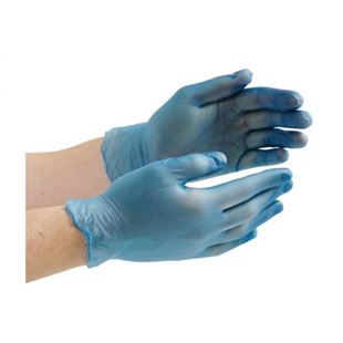 Picture of VINYL BLUE POWDERED GLOVES MEDIUM |Box 100