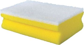 Picture of NON SCRATCH WHITE & YELLOW SPONGE SCOURER |Pack 10