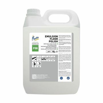 Picture of MERLIN F08 EMULSION FLOOR POLISH |2x5ltr