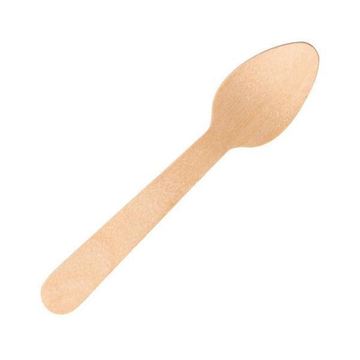 Picture of WOODEN DISPOSABLE TEASPOONS 110MM |Ctn 10x100