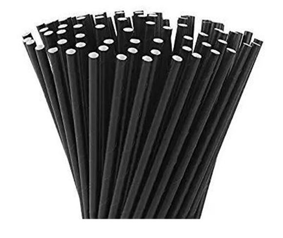 Picture of 8in BLACK PAPER STRAWS |Ctn 250
