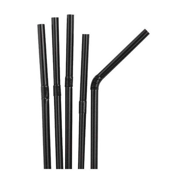 Picture of 8in BLACK BIO BENDY STRAWS |Ctn 250