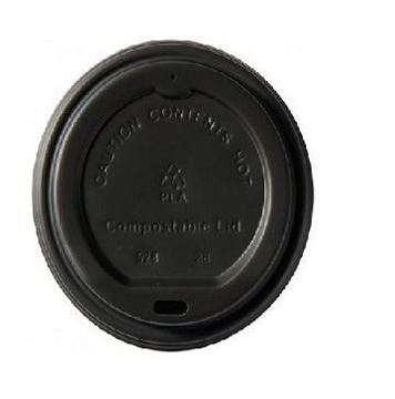 Picture of COMPOSTABLE BLACK SIP THRU LIDS 10-16oz |Ctn 1000