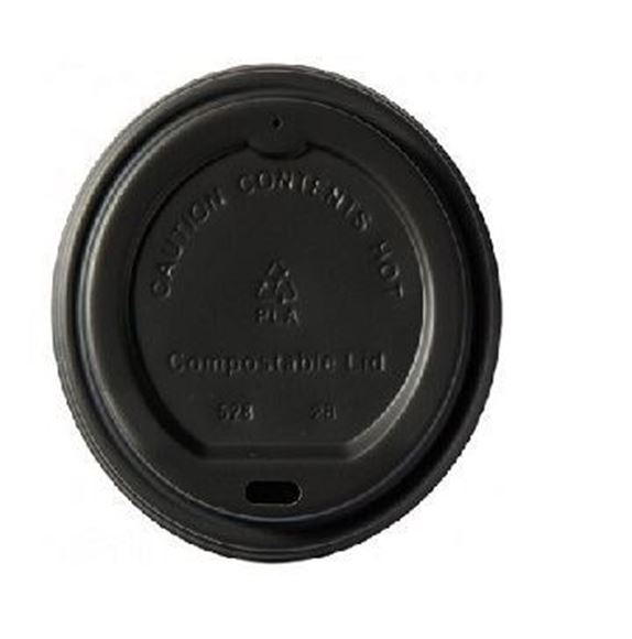 Picture of COMPOSTABLE BLACK SIP THRU LIDS 10-16oz |Ctn 1000