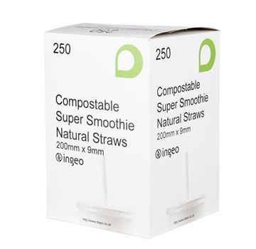 Picture of 8in STRAIGHT SMOOTHIE STRAWS GREEN/WHITE |Ctn 250