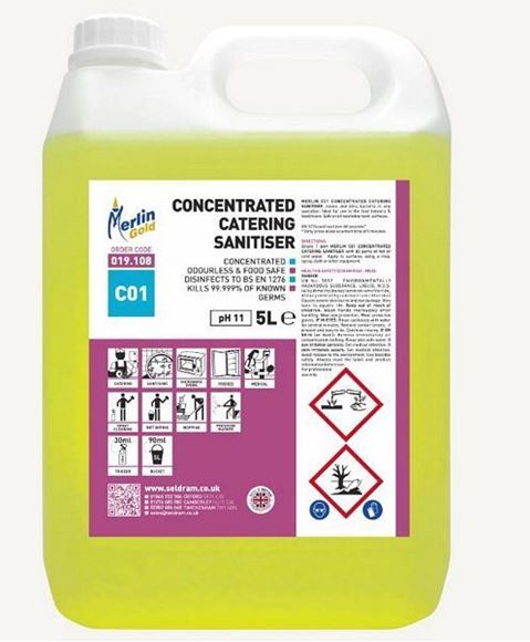 Picture of MERLIN C01 CONCENTRATED CATERING SANITISER |2x5ltr