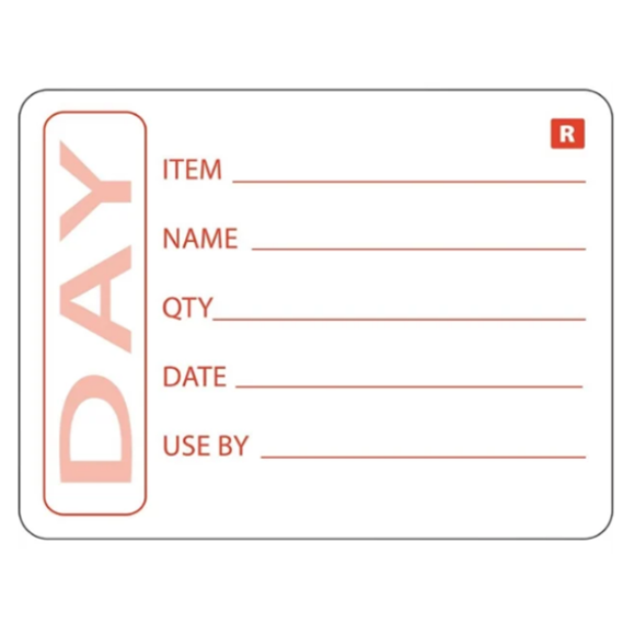 Picture of BLANK SELF ADHESIVE DAY DATE FOOD LABELS |Roll 500