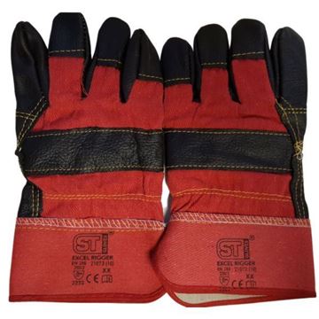 Picture of STANDARD RED BLACK RIGGER GLOVES LARGE |Pair