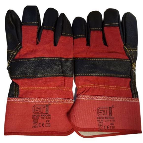 Picture of STANDARD RED BLACK RIGGER GLOVES LARGE |Pair