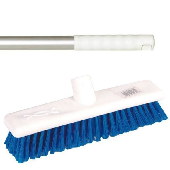 Picture of 12in BLUE NYLON DECK SCRUBBER & HANDLE |Complete