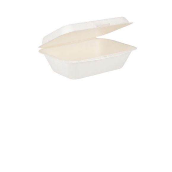 Picture of 7x5in BAGASSE CLAMSHELL LUNCHBOX