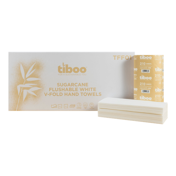 Picture of 2PLY WHITE FLUSHABLE SUGARCANE INTERFOLD TOWE