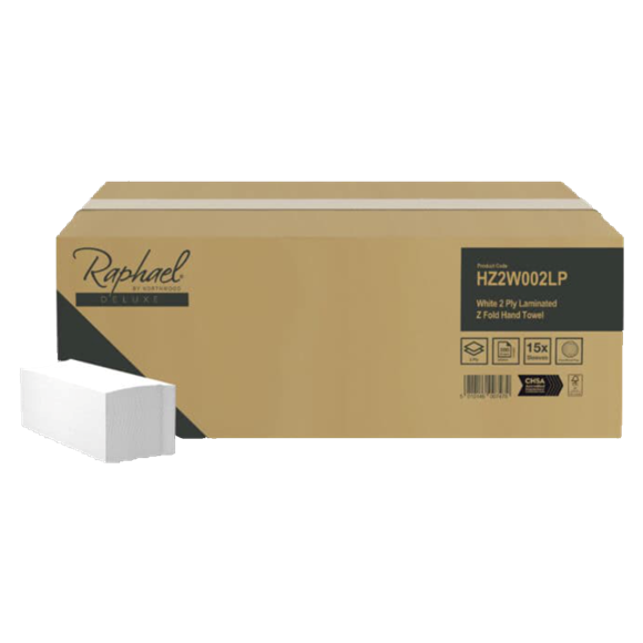 Picture of RAPHAEL 2PLY LAMINATED ZFOLD HAND TOWEL WHITE